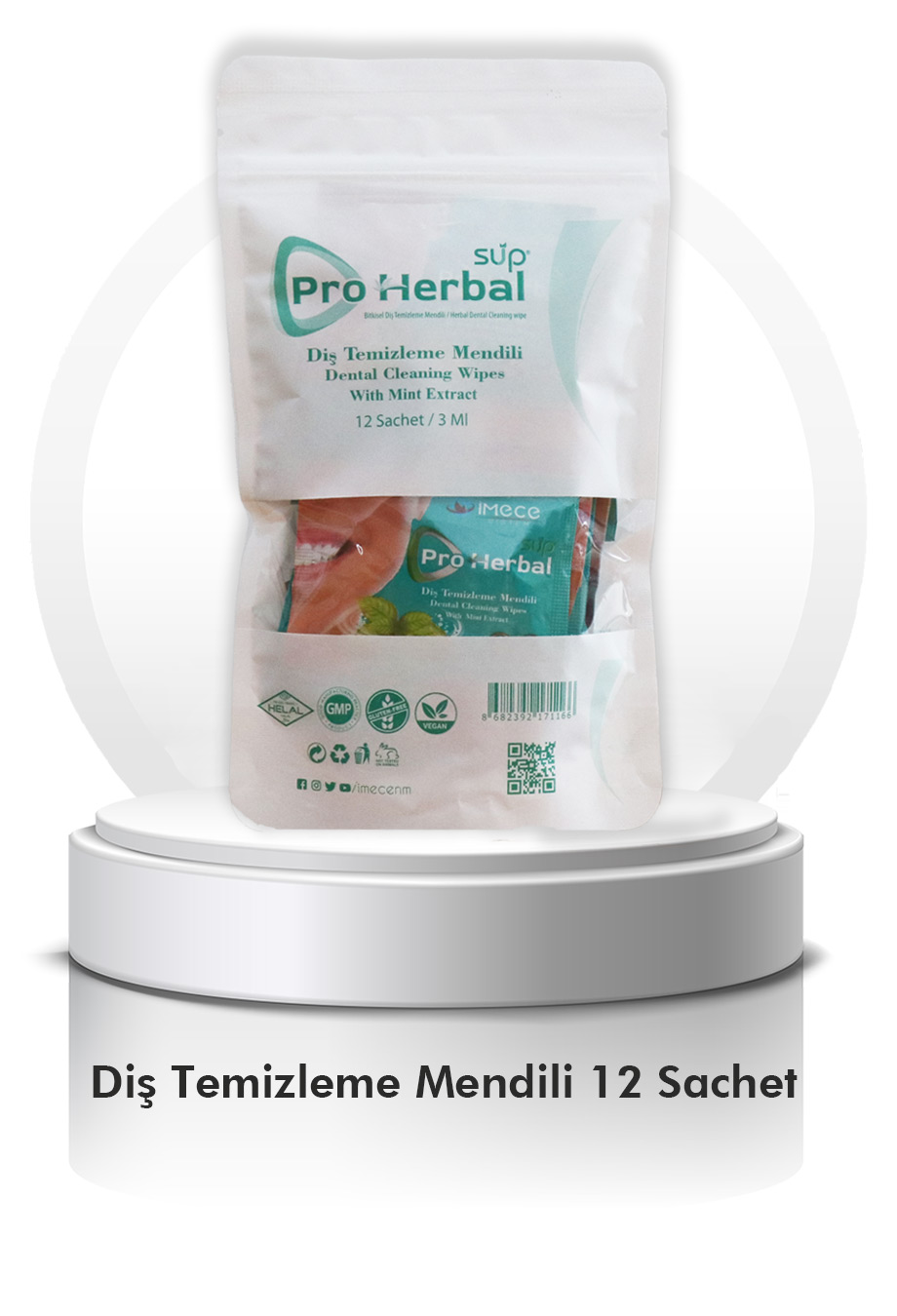 Sup Pro Herbal Bitkisel Diş Temizleme Mendili 12 SACHET MİNT