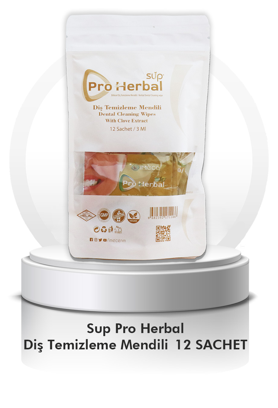 Sup Pro Herbal Bitkisel Diş Temizleme Mendili 12 SACHET MİNT